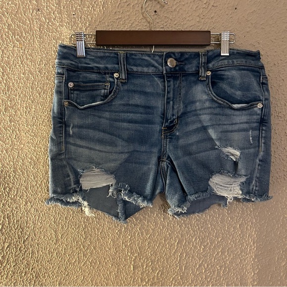 American Eagle Outfitters Pants - American Eagle Outfitters Next Level Stretch X Distressed Jean Shorts Size 12